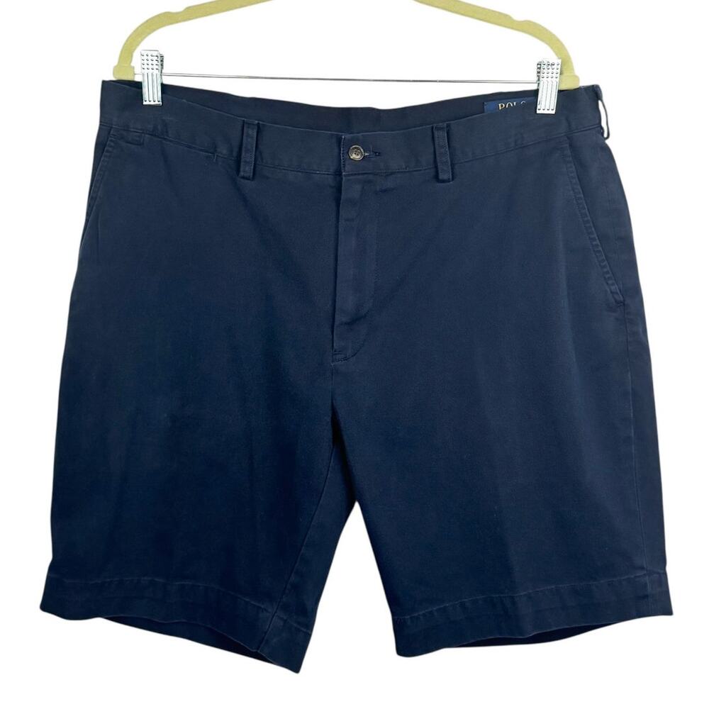 Polo Ralph Lauren Blue Cotton Classic Fit 9"‎ Chino Flat Front Shorts 36 Preppy